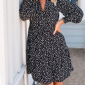 Polka Dot Black and White Dress
